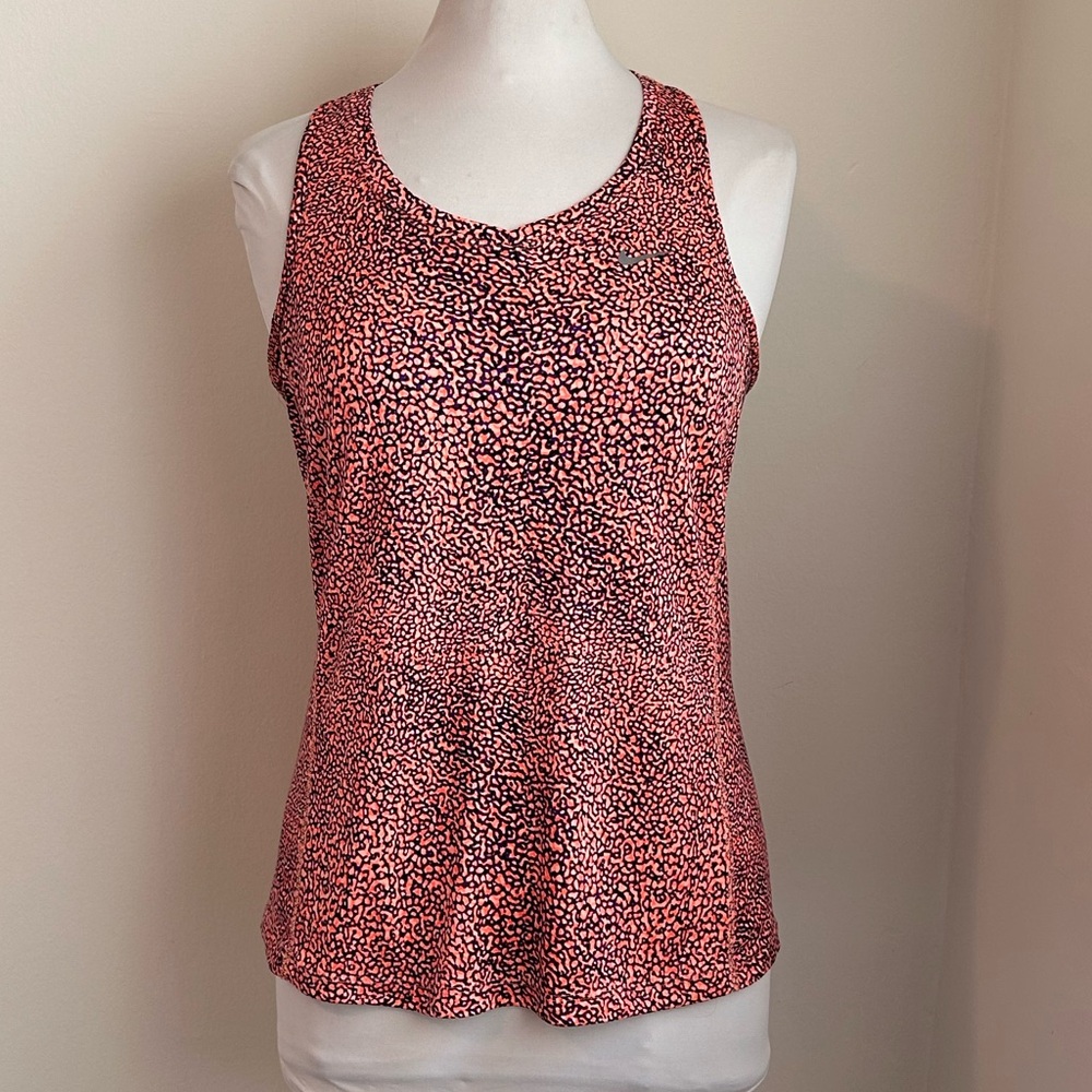 Nike Running Dr-Fit Women's Orange Crackle Racerback Running Tank Top Large